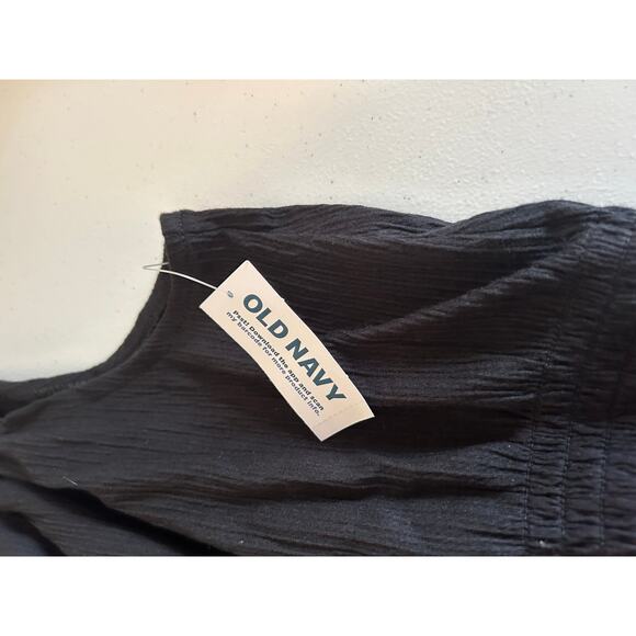 Old Navy Smocked Waist Top Blouse Women's 3X Black V-Neck Pullover - Picture 4 of 6